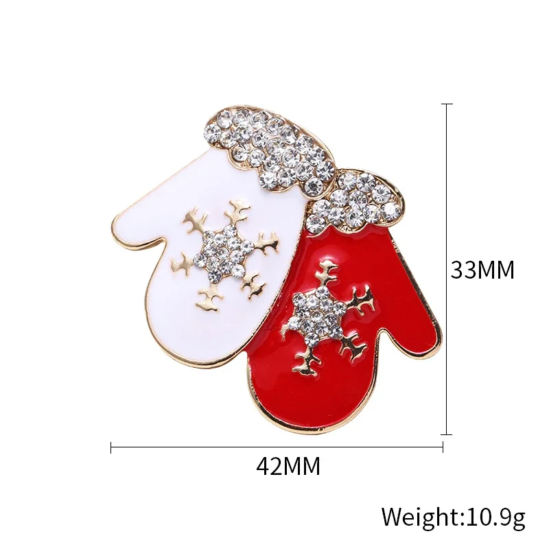 Blucome Christmas Brooch Cute Gloves Corsage for Women Kids Sweater Bag Scarf Hijab Lapel Pins Casual Jewelry New Year Gifts.