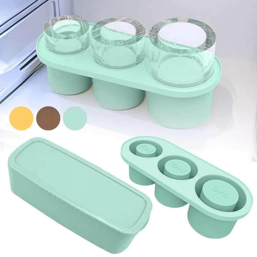 

Silicone Ice Maker Cylinder Ice Mold for Stanley Tumbler Ice Cube Tray 3 Grids with Lid for Ice Drink Juice Whiskey Cocktail