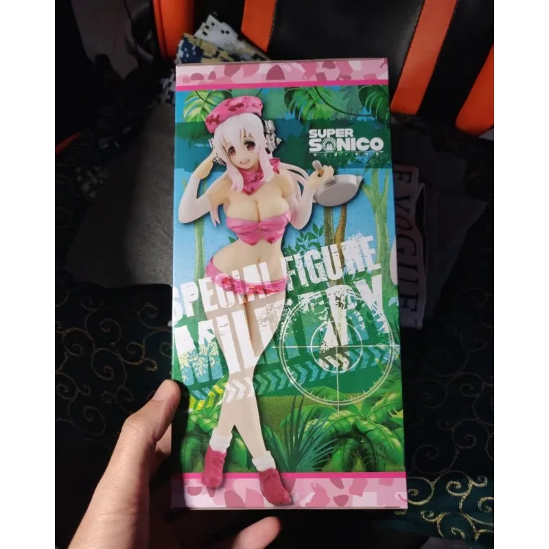 FuRyu Original:Super Sonico MILITARY GIRLS 18cm PVC Action Figure Anime Figure Model Toys Figure Collection Doll Gift