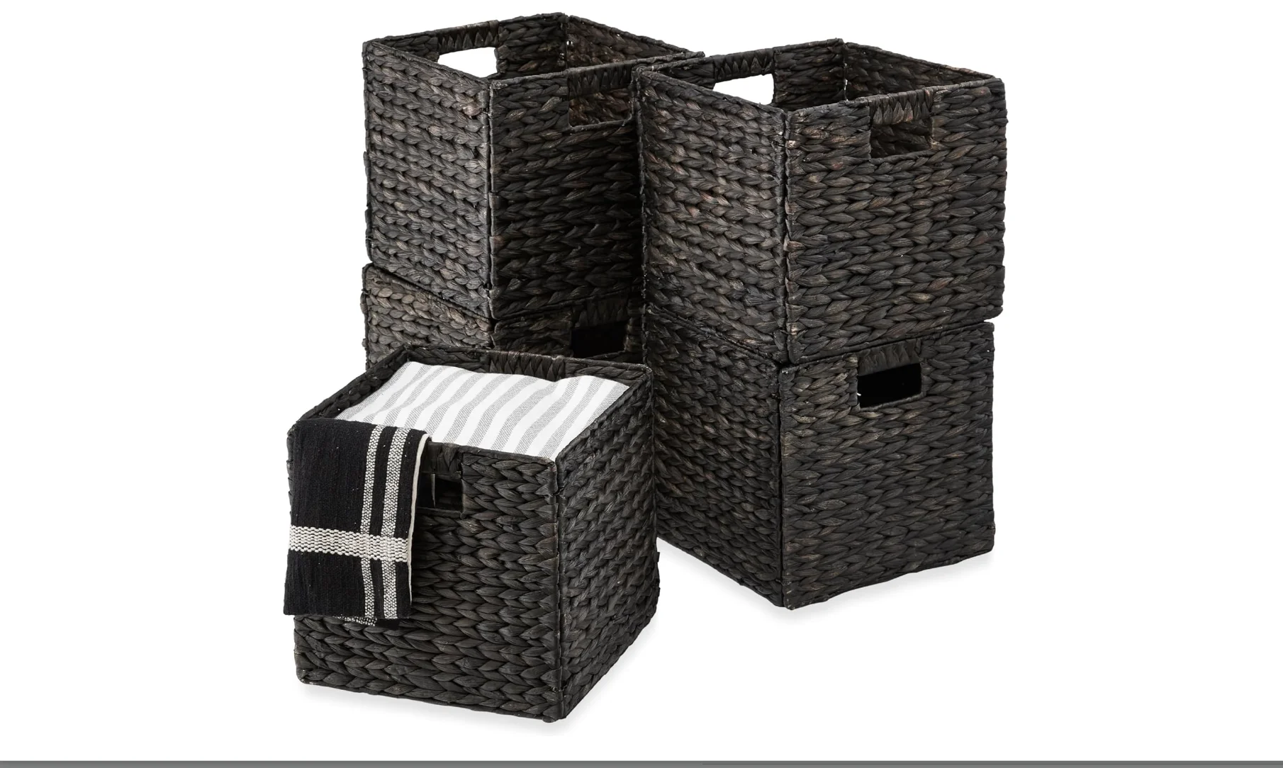 

Best Choice Products 13x13in Hyacinth Baskets, Rustic Set Of 5 Multipurpose Collapsible Storage Organizer, Handwoven Laundry Tot