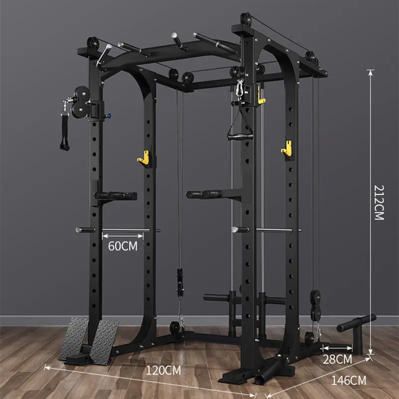 Functional Trainer With Smith Rack Machine Squat  Barbell Smith Machine Multi Gym Comprehensive Fitness Exercise