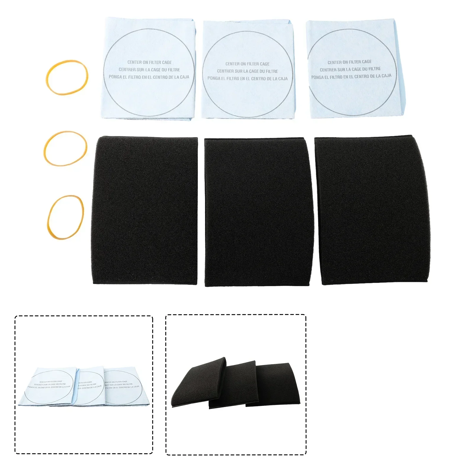 9pcs For Shop Vac Filter Bags Foam Filters Retainer Ring For 90304 90350 90585 90107 90333 Household Vacuum Cleaner Accessories