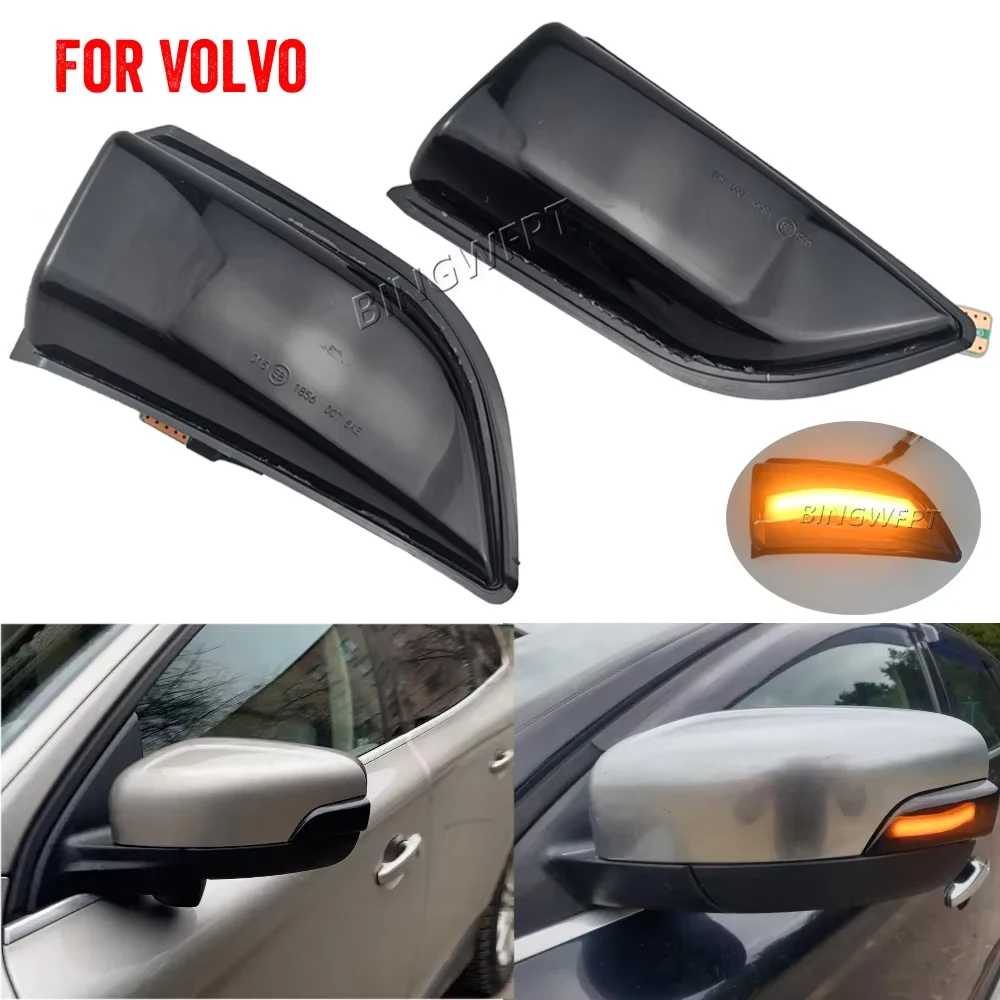 

2 светодиодных динамических указателя поворота для Volvo XC60 08-14 OEM # 31217288 31217289 Указатель поворота для бокового зеркала заднего вида автомобиля