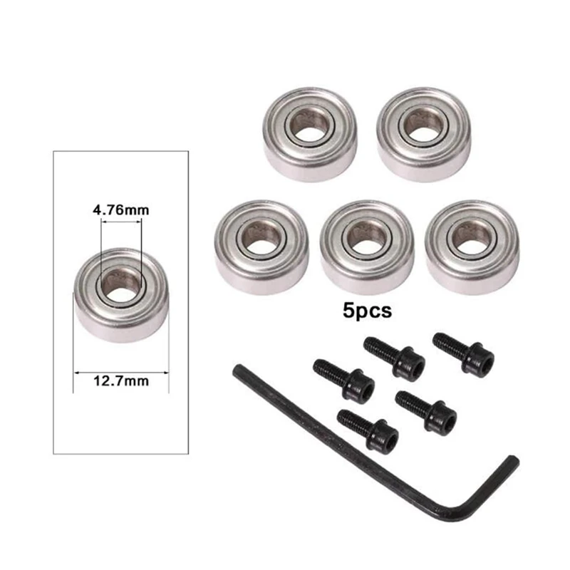 Kit de acessórios de rolamento de esferas interno 4.76mm exterior 12.7mm conjunto de rolamentos de cabeça de cortador de bits de roteador de rolamento quente