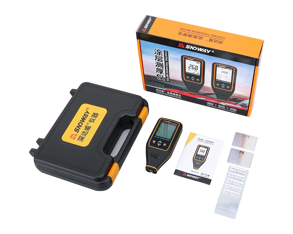 SNDWAY SW-6310A/B Coating Thickness Meter Gauge 1700um Car Paint Film Tester Ceramic Metal Coating Automotive Paint Micrometer