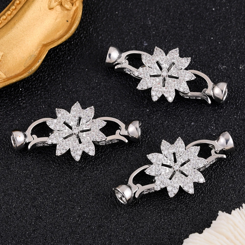 Juya Handmade Đính Đá Cubic Zirconia Mạ Vàng Thật 18K Dây Móc Loài Rắn Kẹp Quần Áo Phụ Kiện Cao Cấp Hạt Dây Chuyền Trang Sức Làm