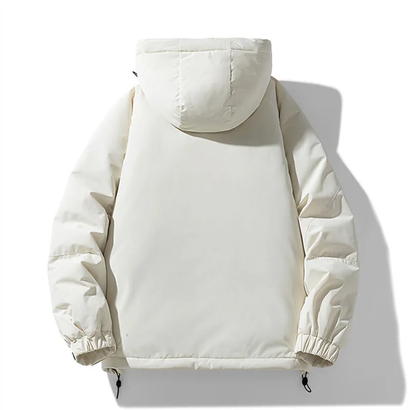 Winter Men's Warm Parkas Jacket Coat Solid Hooded Casual Waterproof Outwear Male Loose Thick Hooded Parkas Couple Clothing Coats