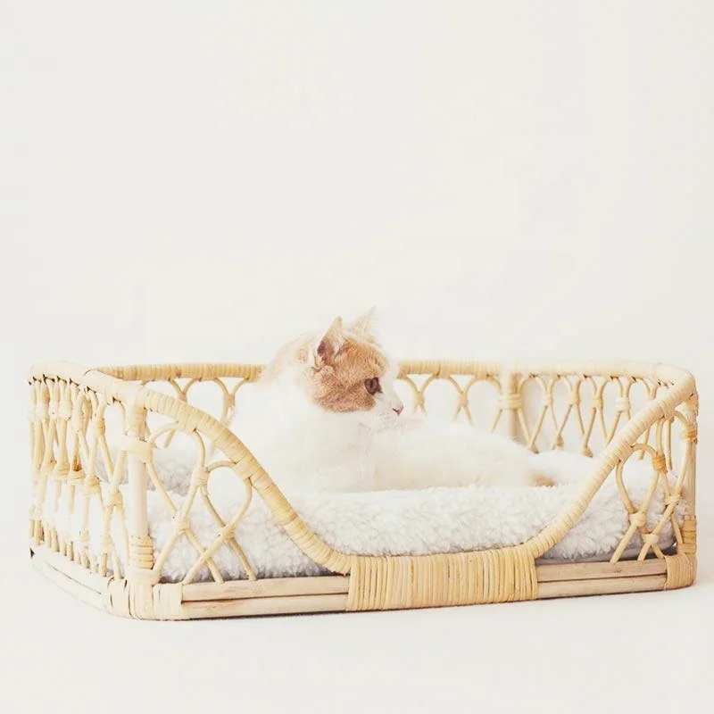 Best Supplier Rattan Pet Sofa Furniture Beds For Pets Dogs Cats Animals Without Cushion Pillows