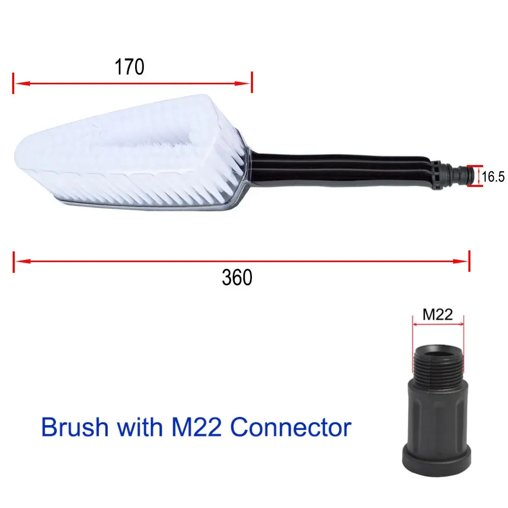 Fix Brush Water Cleaning Washing Brush Rigid with M22 Thread Connection for High Pressure Washer Car Washing