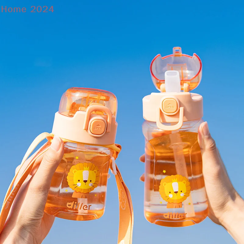 

550ml Cute Water Straw Cup Sippy Kids Cartoon BPA Free Leakproof Water Bottles Outdoor Portable Drink Bottle Children's Cup
