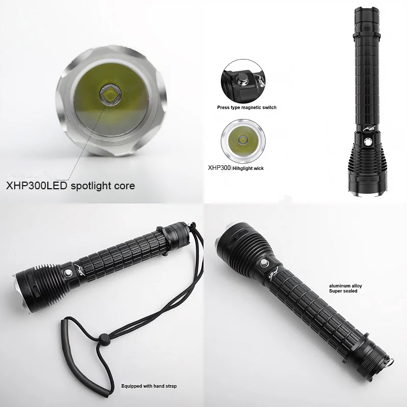 New Powerful XHP300 Led Diving Flashlight IP8 Underwater Waterproof 800M Professional Diving Torch Underwater Lighting Work Lamp