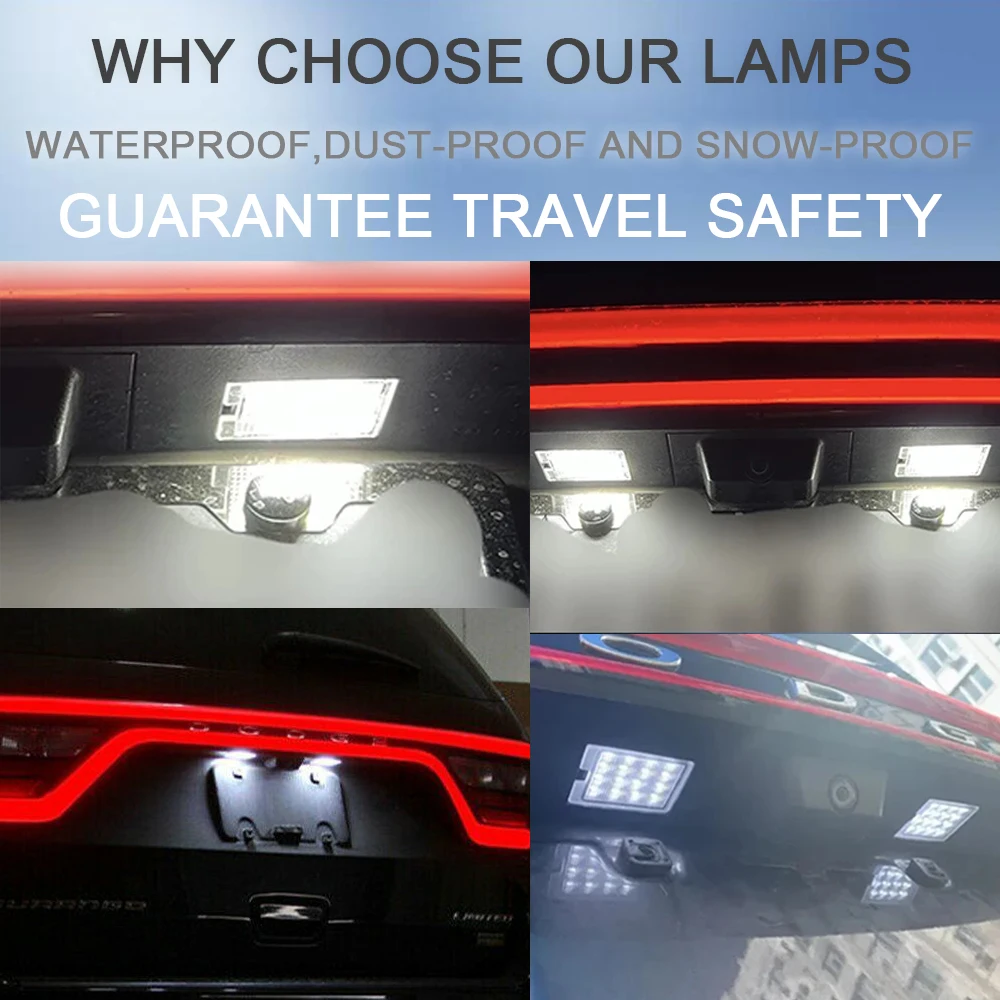 Luce targa di backup a LED con errori gratuiti Canbus per Dodge Durango 2014-2022 Citadel GT Limited Pursuit SRT SXT Rallye