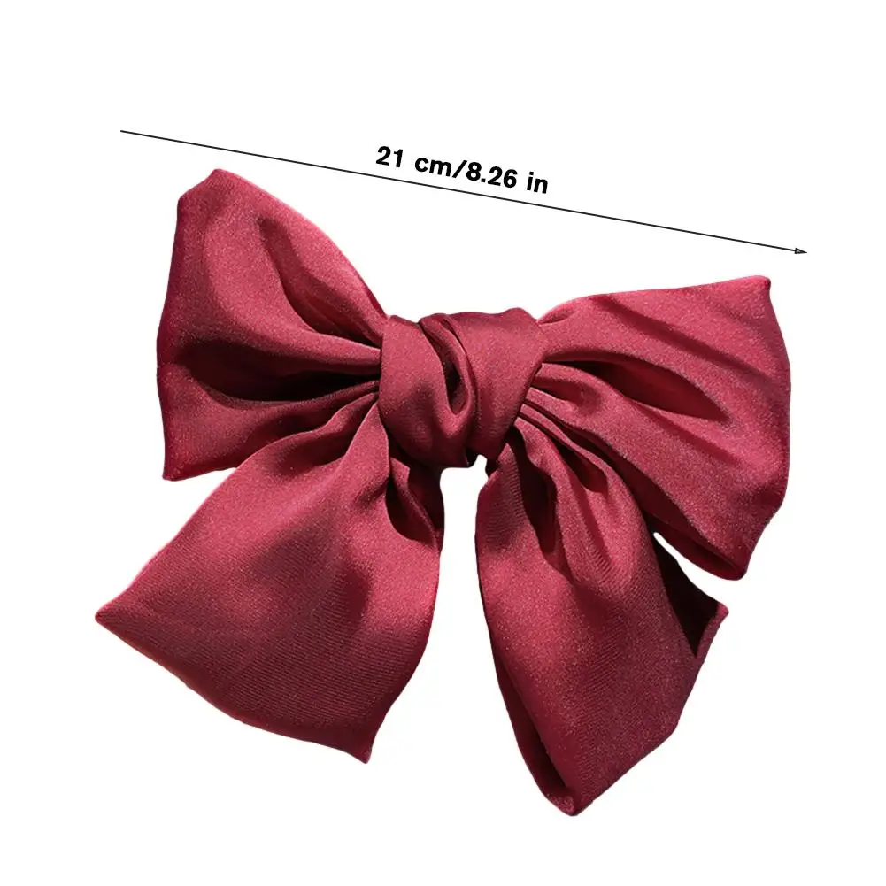 Vintage Red Big Bow Hair Clip Women's Headwear Light Luxury Elegant Butterfly Versatile Hairpin JK Lolita Party Hair Accessories