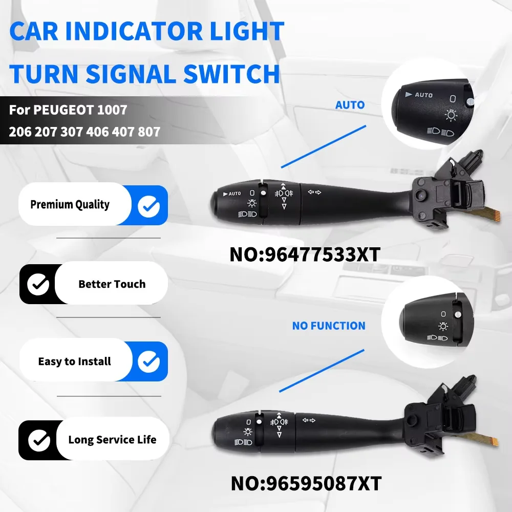 New Turn Signal Indicator Switch For PEUGEOT 1007 206 207 307 406 407 807 Steering Column Horn 96477533XT 96595087XT