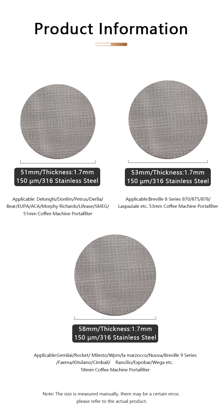 Wiederverwendbarer Espresso-Puck-Siebfilter, Kontakt-Duschsieb für 51 mm, 54 mm, 58 mm Breville Siebträger, Barista-Maschinenzubehör – Detail 6