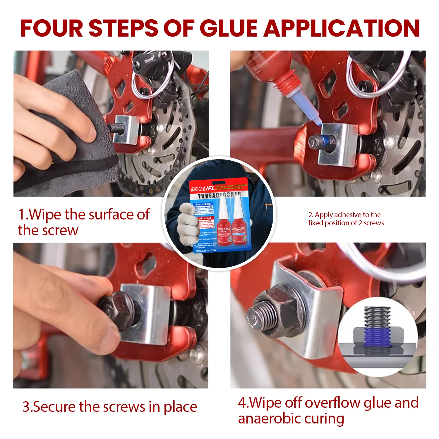 Novos fixadores de rosca atualizados, de resistência média e alta, resistentes à água e à vibração, com várias opções para vários cenários.