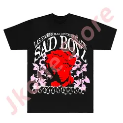 Junior H Sad Boyz Statue T-shirts Rapper Tour Merch Tee Cosplay Women Men Fashion Casual Short Sleeve