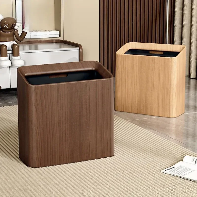 Large Capacity Medieval Style Open Top Waste Bin for Living Room Office Bedroom High Aesthetic Paper Basket Household Trash