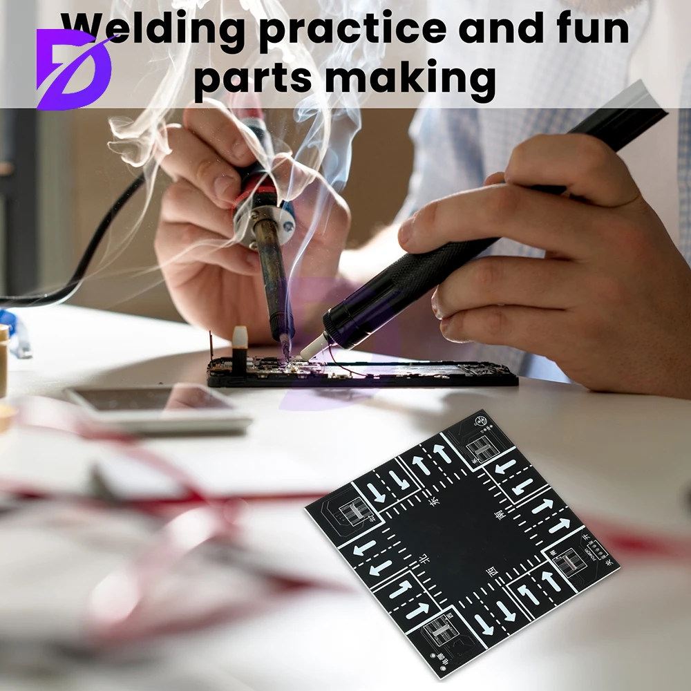 DC5V Smart Traffic Light DIY Electronic Kit LED Digital Display Micro USB Interface Educational Toy Signal Light Soldering Kits