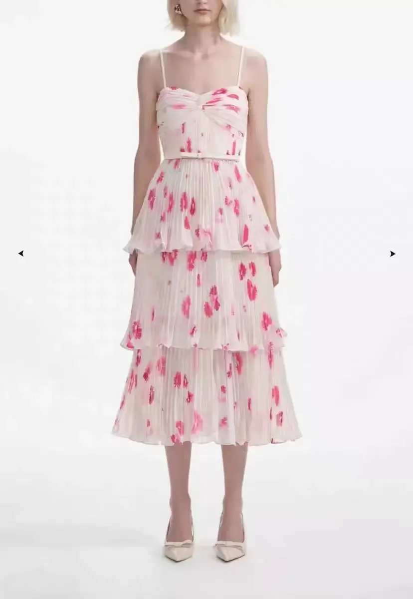 

New Pengpeng Cake Holiday Style Skirt Mid length Dress