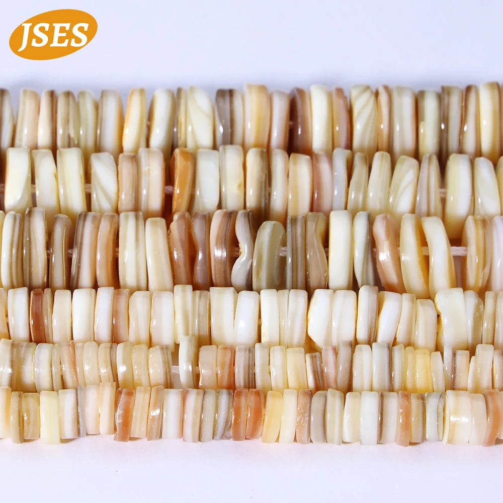 

Natural Coffee Shell Rondelle Beads Loose Stone Shell Spacer Beads for Jewelry Making Charms Bracelet Necklace DIY Accessories