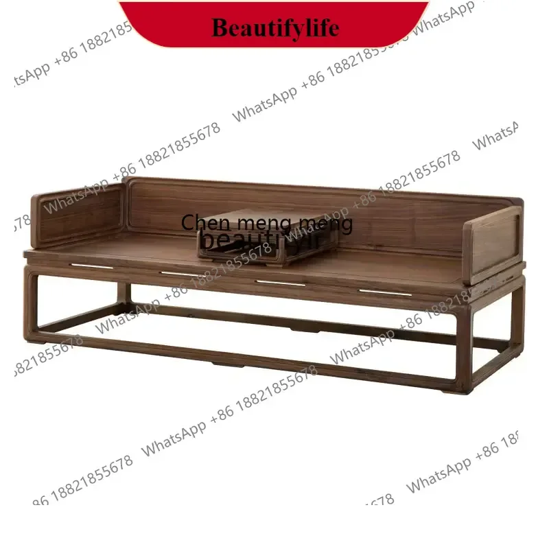 

G153 Black Walnut Arhat Bed New Chinese Style Solid Wood Sofa Simple Chaise Longue Modern Household Small Apartment Zen