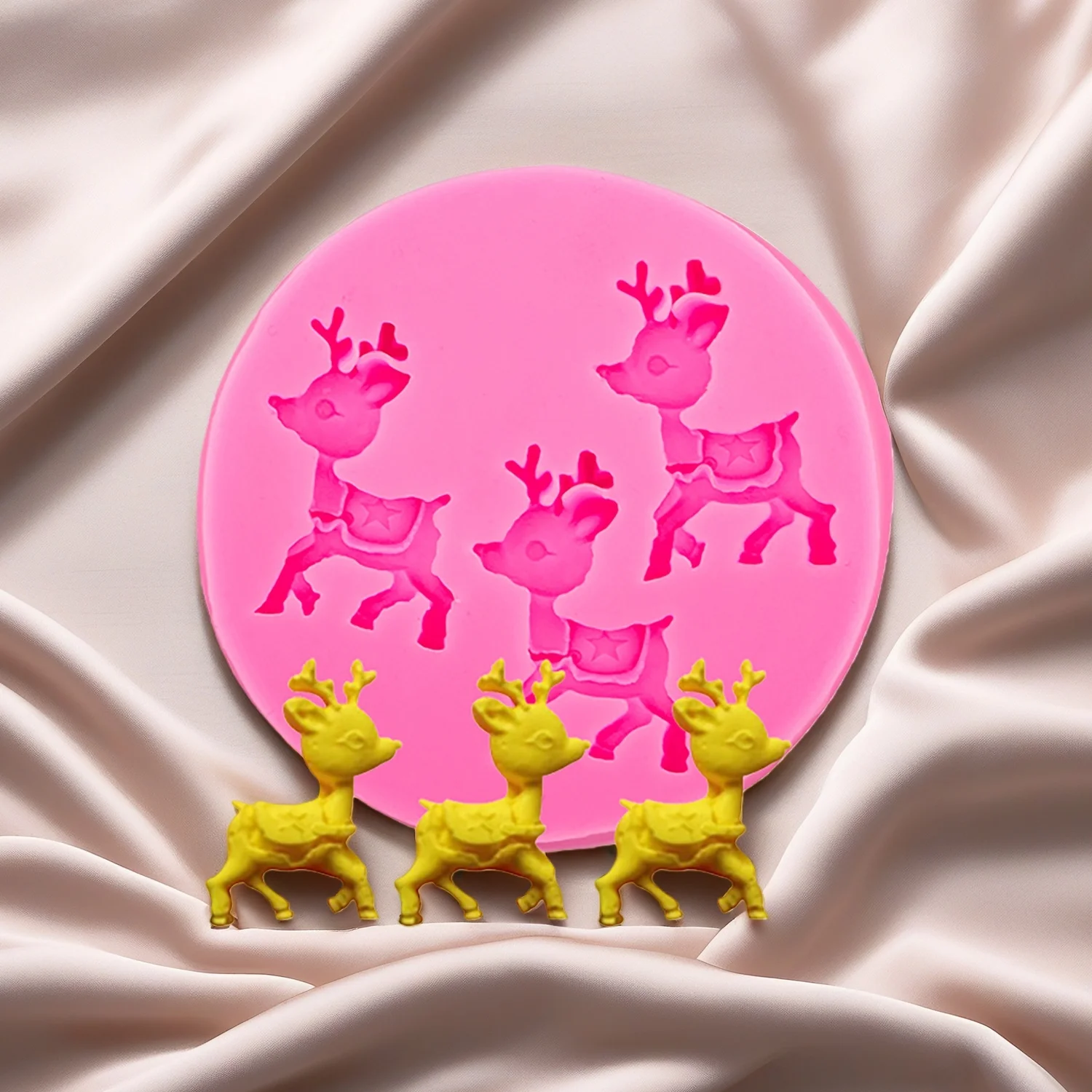 Christmas Deer and Tree Silicone Molds Fondant Chocolate Sugarcraft Clay DIY Baking Molds for Cakes Decoration