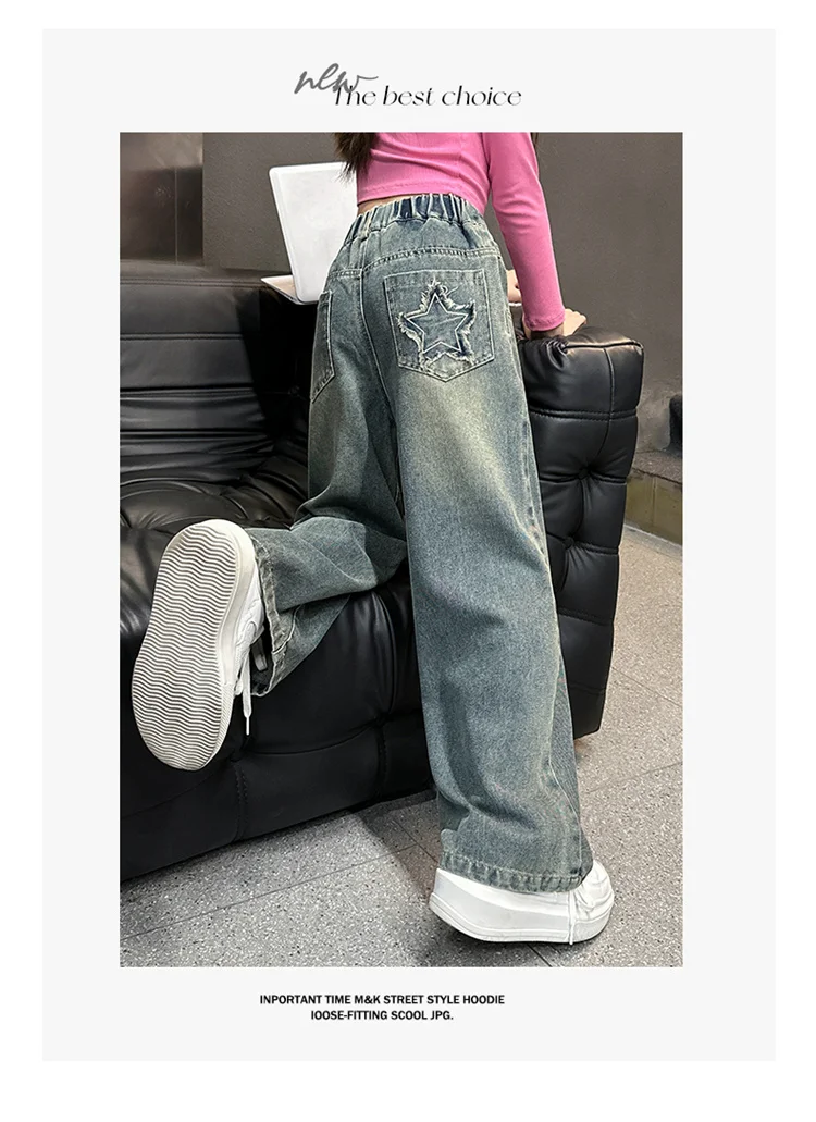 Koreanischer Stil Kinder Isolierte Jeans für Mädchen Baby Warme und Dicke Thermo-Denim-Hosen für Mädchen Herbst Winter Hosen für Kinder – Detail 8