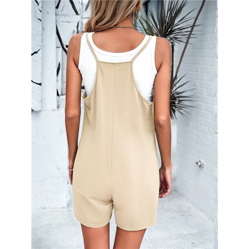 

ASDS-Womens Summer Sleeveless Romper Spaghetti Strap Loose Shorts Overalls Jumpsuit With Pockets 2025 Clothes