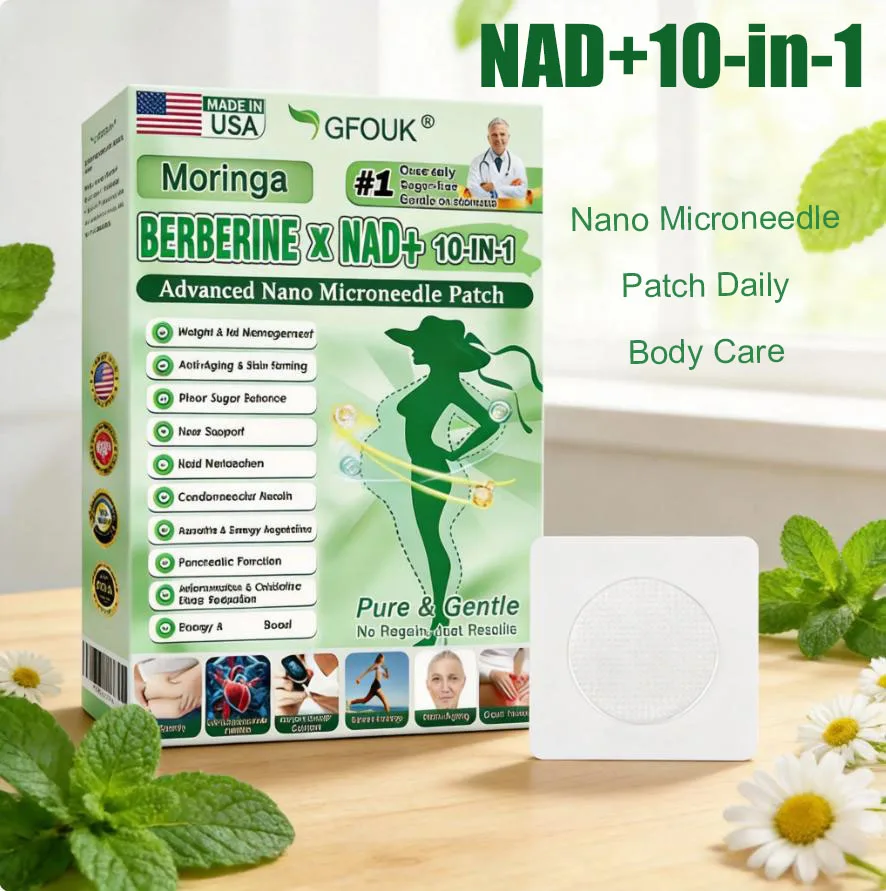 10-In-1 Microneedle Patch Moringa Nano NAD+ Berberine Infused Body Care Support Metabolic Balance Skin Firming Beauty Body Care