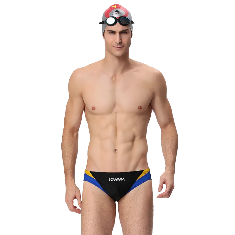 YINGFA Swimwear Men Boys Low Waist  Swim Briefs Competitive Swimming Suit Triangle Racing Swimsuits