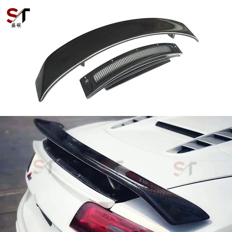 

Подходит для Audi Audi R8, хвост из углеродного волокна, двойной спойлер, заднее крыло, модифицированное фиксированное ветровое крыло, автомобильные детали