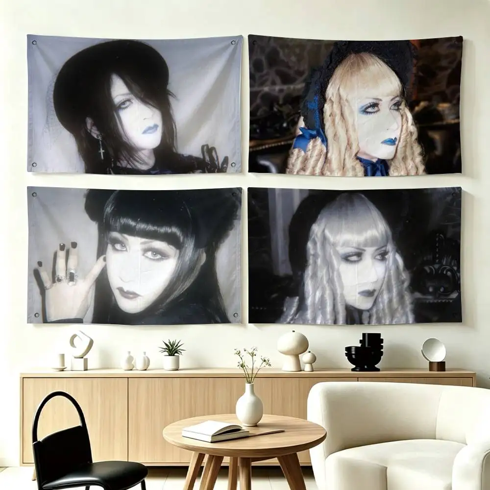 MALICE MIZER Mana sama Flags for Bedrooms Home Decor Items Outdoor Decors Garage Decoration Flaga