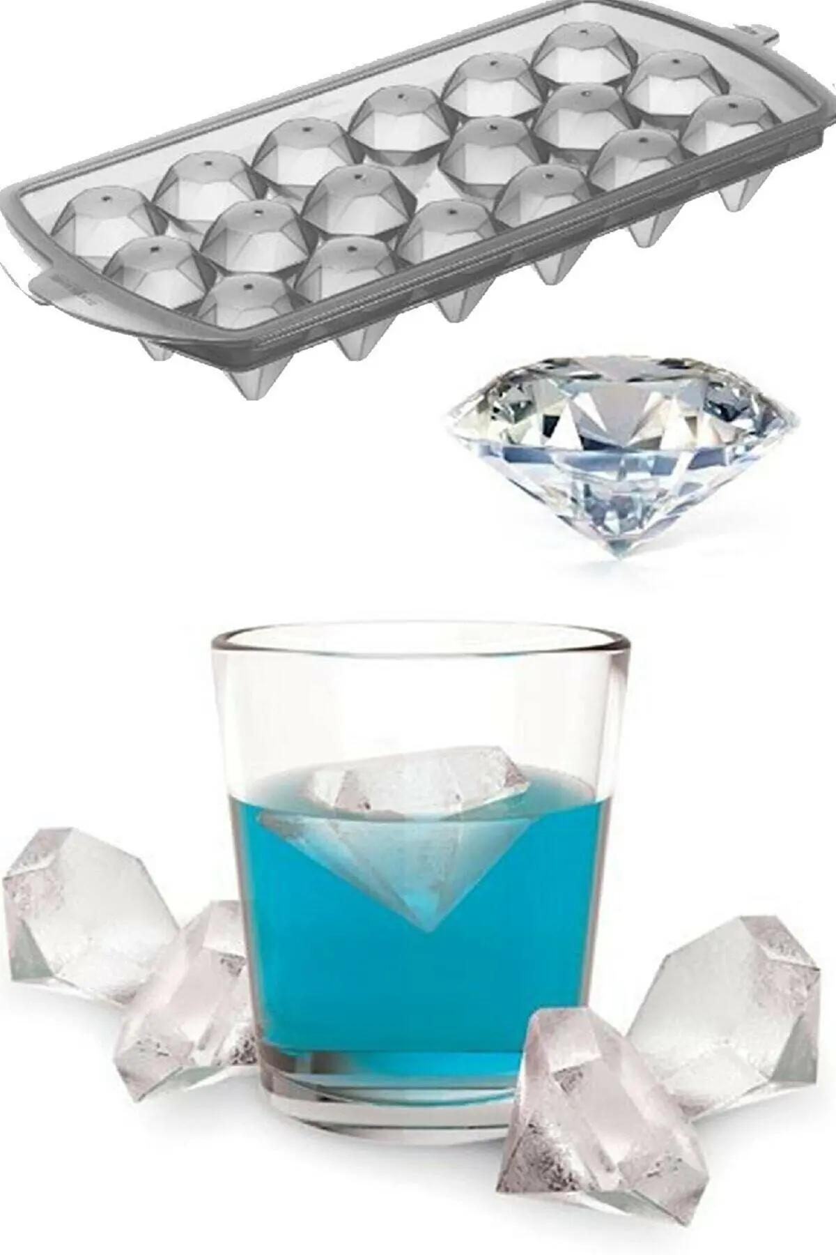 Декоративный стильный кубик льда в форме бриллианта, кубик льда из качественного пластика, трендовая модель 2022
