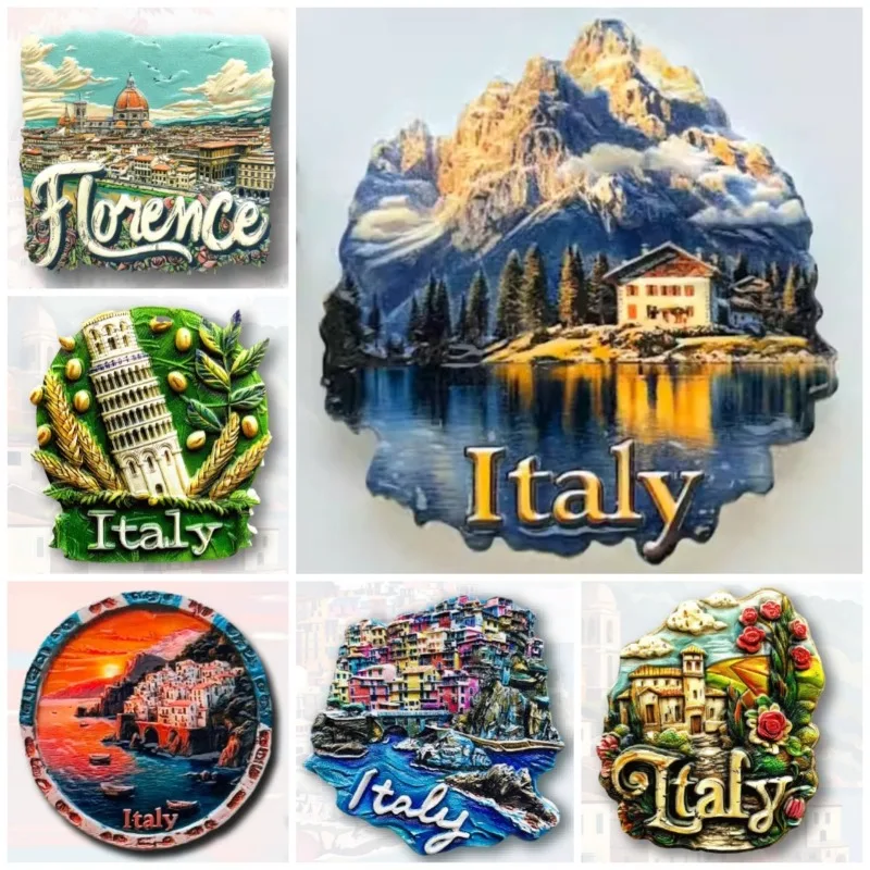 Italy Rome Fridge Stickers Amalfi Souvenirs Daisy Firenze Pisa Lago di Misurina Cinque Terre Fridge Magnets Wedding Gifts