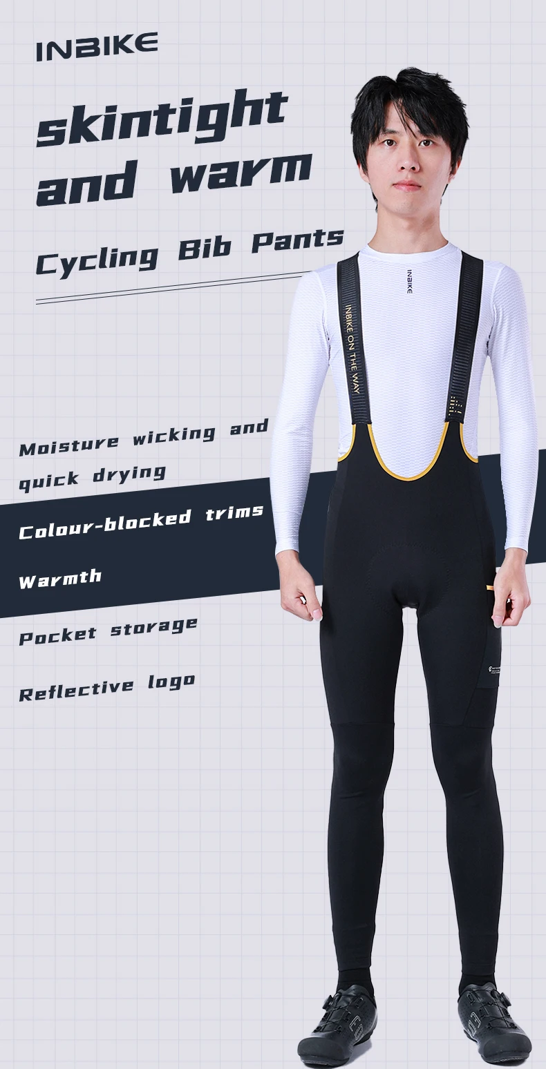 INBIKE Fleece Herren Radtrikot Winter Radfahren Sets Warm Langarm Anzug Soad Bike Fahrradjacke Overalls Reitanzug – Detail 12