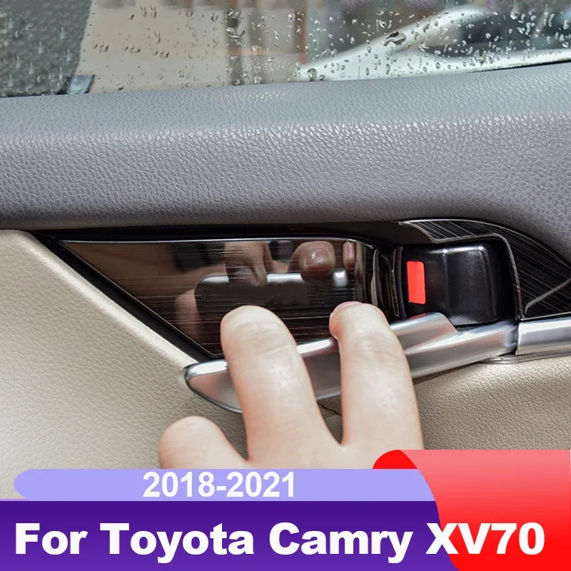 Car Interior Door Bowl Panel Trims Cover For Toyota Camry 2018 2019 2020 2021 2022 2023 70 V70 Xv70 Trd Accessories Auto