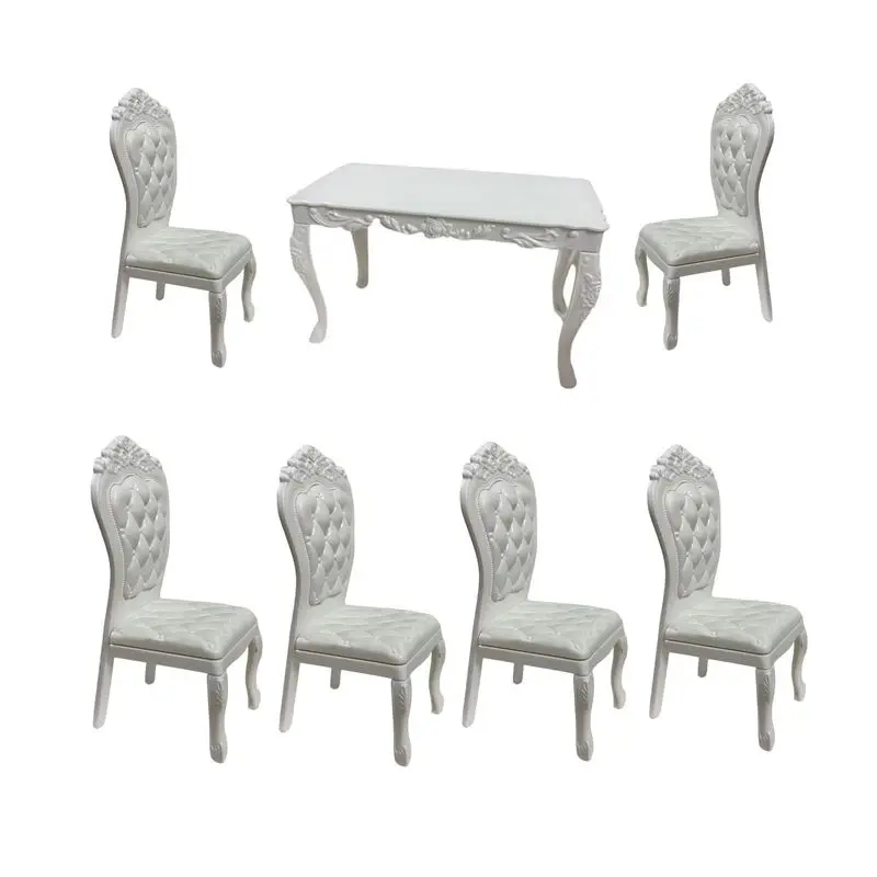 ลดราคาสุดคุ้ม 6 ชิ้น/ชุด ของเล่นเด็ก ตุ๊กตาจิ๋ว เฟอร์นิเจอร์บ้านตุ๊กตา โต๊ะอาหารขนาดเล็ก เก้าอี้ โต๊ะทำงาน จัดส่งเร็ว ของตกแต่งบ้านตุ๊กตา