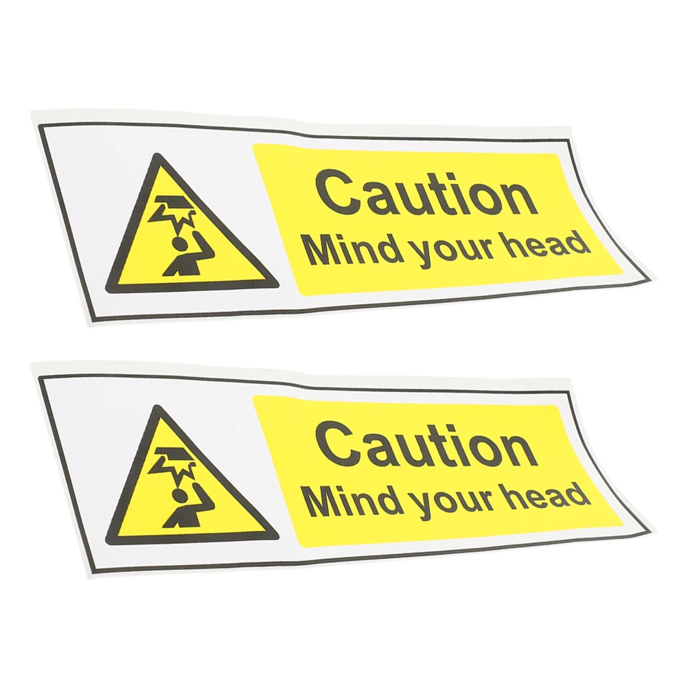 2 Pcs Safety Signs Stickers Caution Self Adhesive Warning Pvc Watch Reflective