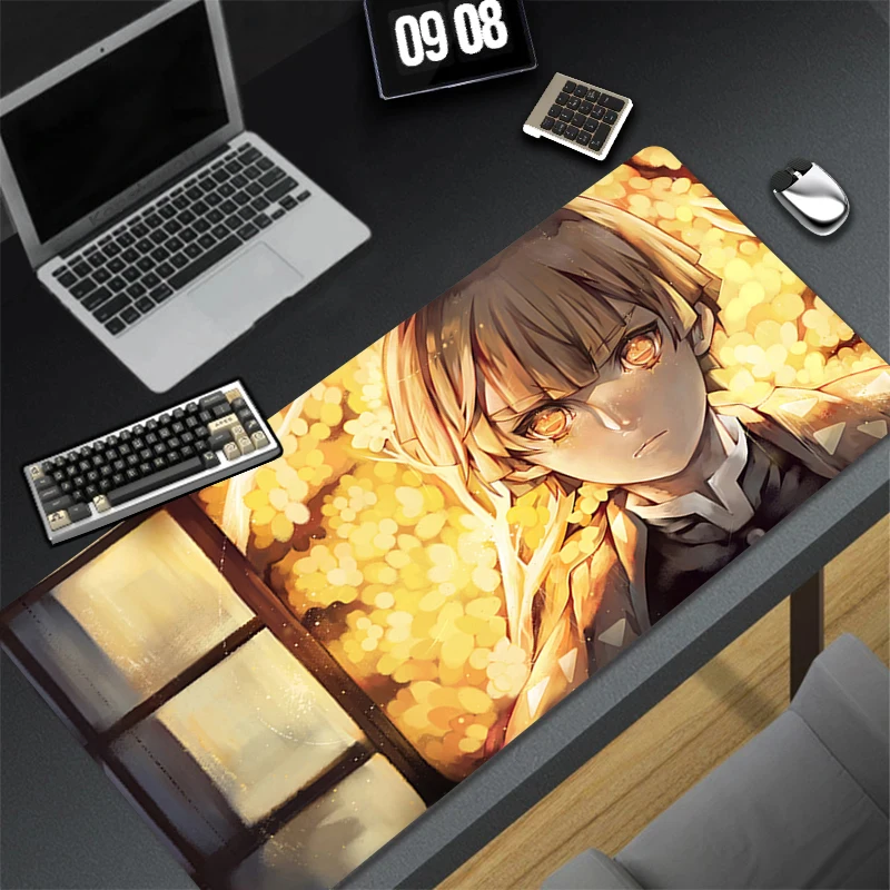 Computer Gaming Accessories Cool Mousepad Office PC Mouse Pad D-demon Slayer Zenitsu Keyboard Pad Desk Decoracion Anime Desk Mat