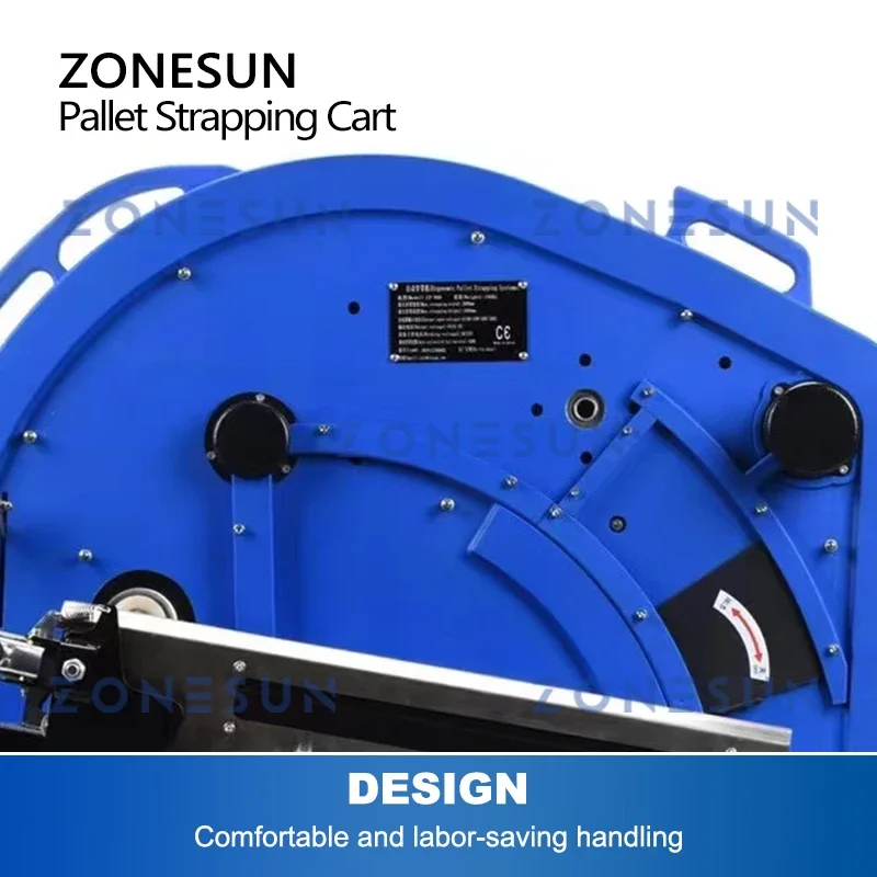 ZONESUN Pallet Strapping Cart No Bending PP/PET Strip Belt Lithium Rechargeable Battery Goods Packing Machine ZS-PSC1