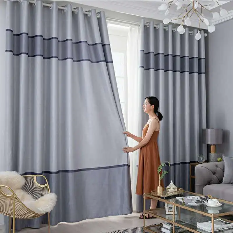 

Blackout Curtains for Living Room Bedroom Flame Retardant Waterproof Simple Modern