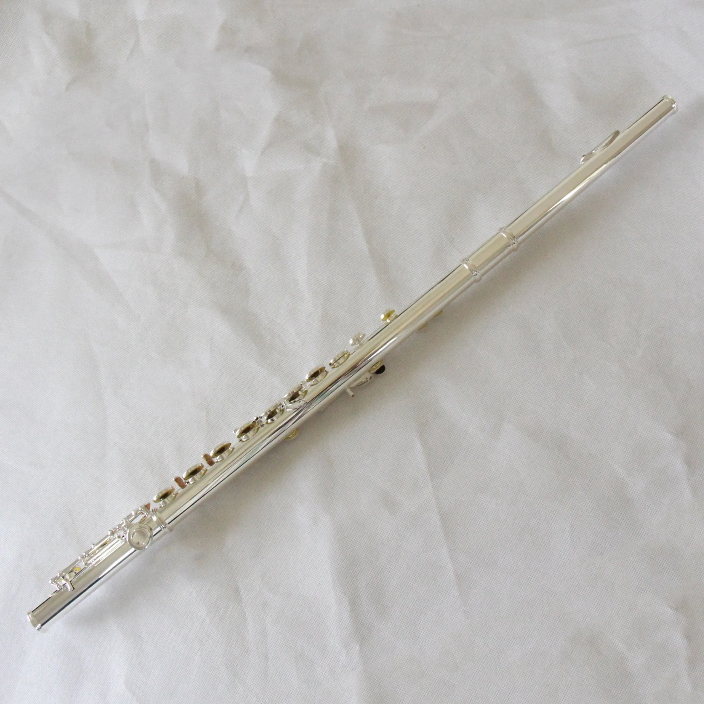 High and professional concert vertical flute music instrument for sale silver plated body flute instrument