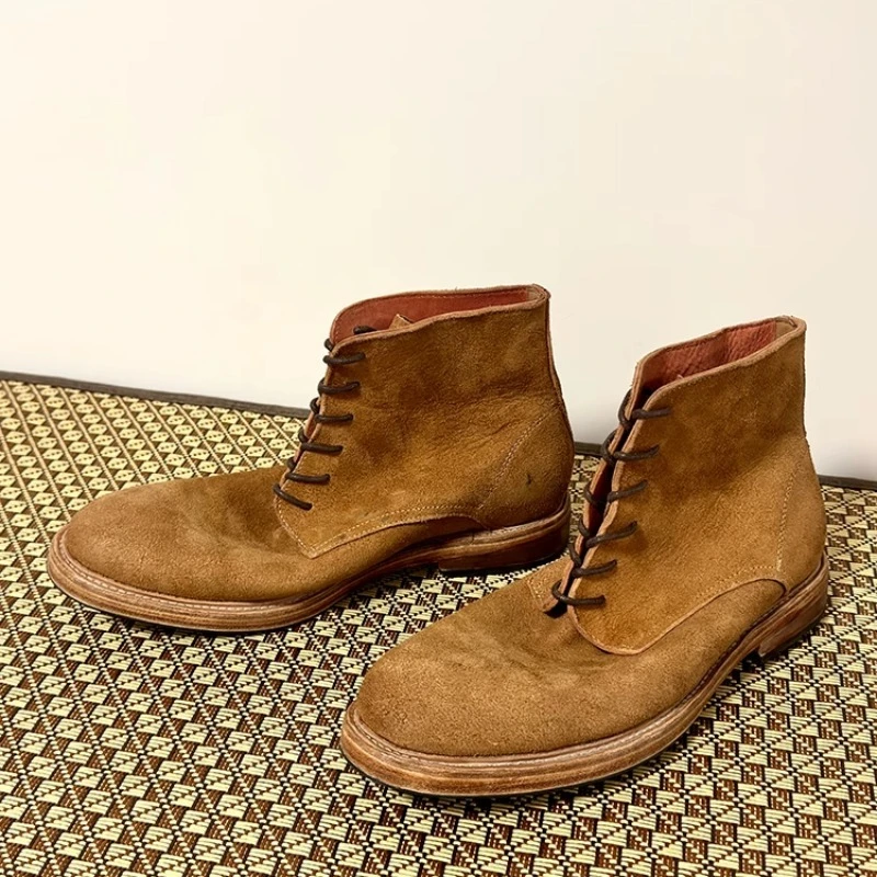 

Ботинки пустыни в британском стиле, мужская обувь, ковбойские мотоциклетные ботинки из натуральной кожи в американском стиле ретро, оксфорды в стиле вестерн, мужские