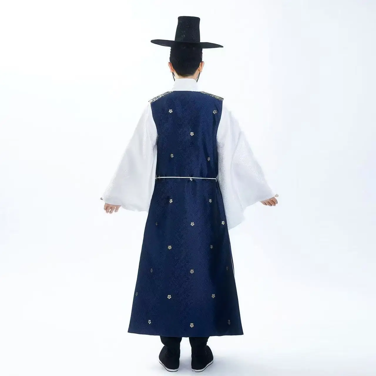 Men's Hanbok Traditional Korean Clothing Gold Woven Dragon Pattern Long Robe Carnival Event Bride Cosplay Costume Hanboks Male