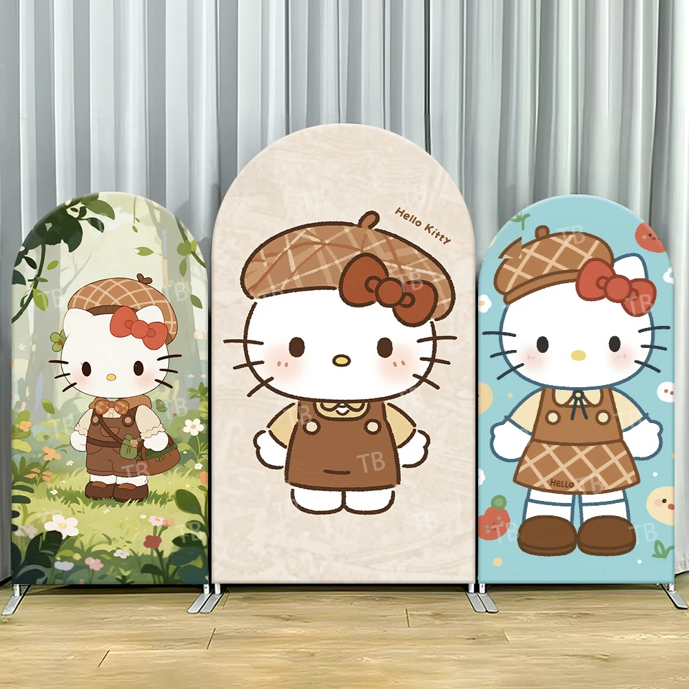 

Sanrio Hello Kitty Forest Style Arch Backdrop Cover Kawaii Decor Photo Booth Prop for Kids' Party Theme Decoration