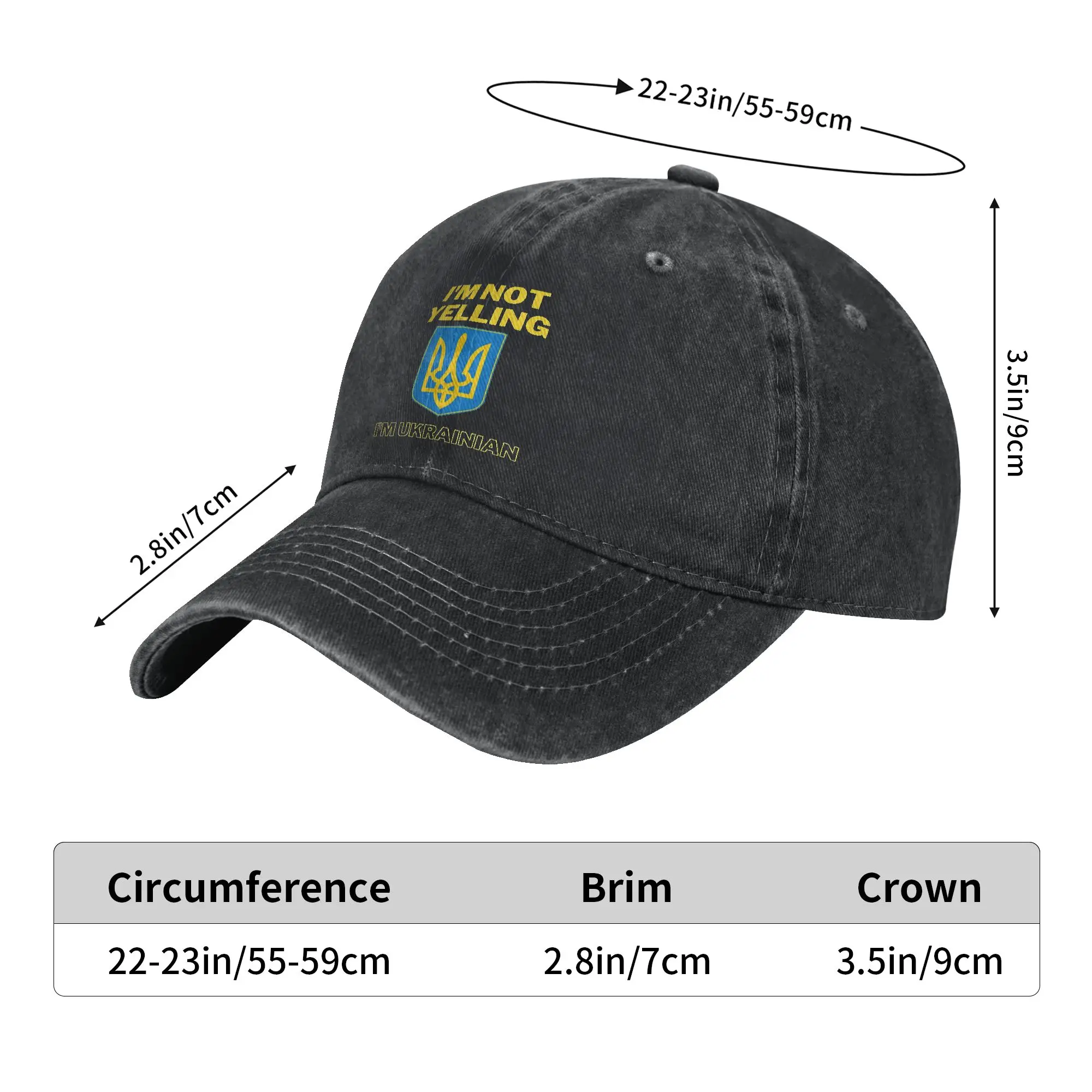 I'M NOT YELLING I'M UKRAINIAN Merch Baseball Caps Unisex Fashion  Caps Hat Adjustable Sun Cap