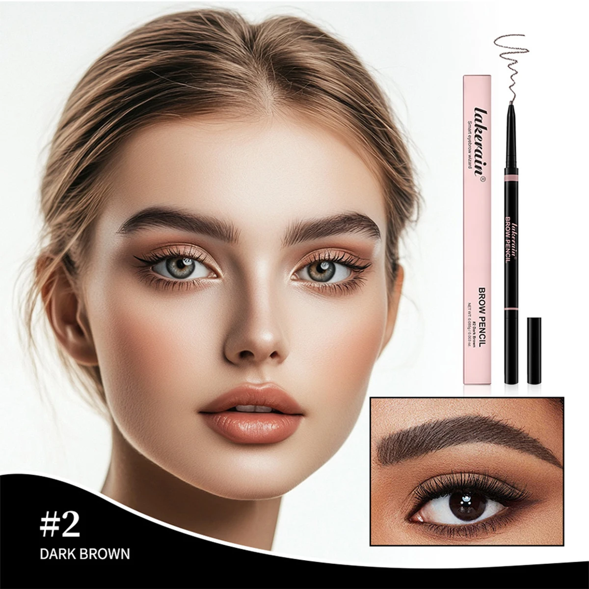 Matita per sopracciglia, Matita per sopracciglia Pennello per sopracciglia Matita per sopracciglia Wild Brow 2 in 1, Singolo portatile impermeabile