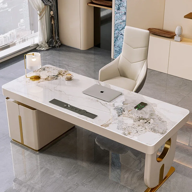 

Light Luxury Stone Plate Home Desktop Computer Bedroom Study Desk Study Table