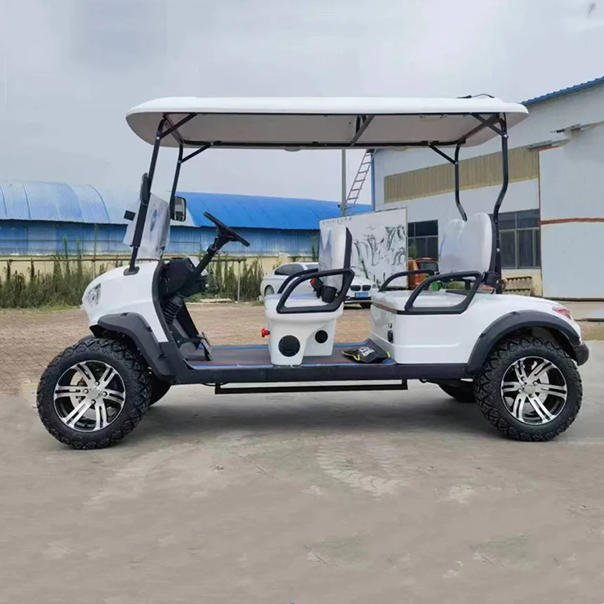 2024 New Electric Car Street Legal 48V Lithium Battery Powered Electric Golf Cart Front Bumper Golf Cart Scenic Sightseeing Car